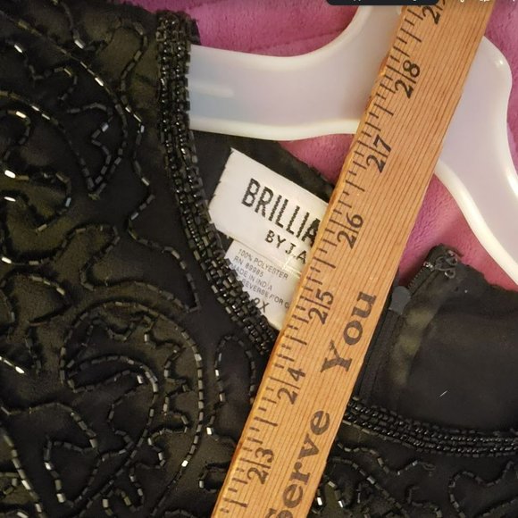 Beaded Sequin Shirt Top Black Brilliante by JA Holiday New Years Eve 2X - Picture 4 of 7